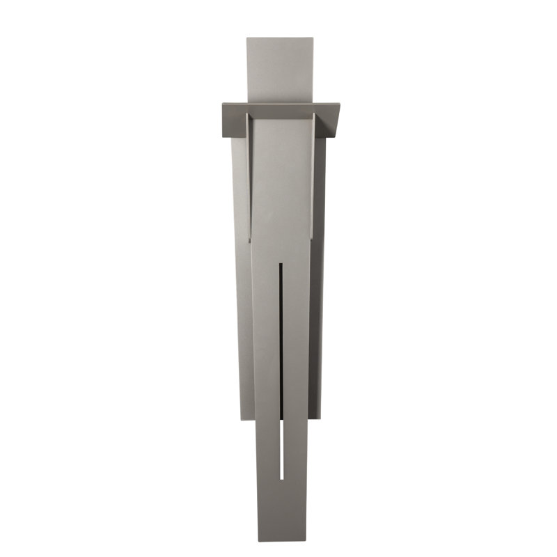 Linea Outdoor Wall Sconce, Coastal Burnished Steel, 31.3" H x 7.1" W x 5.1" D