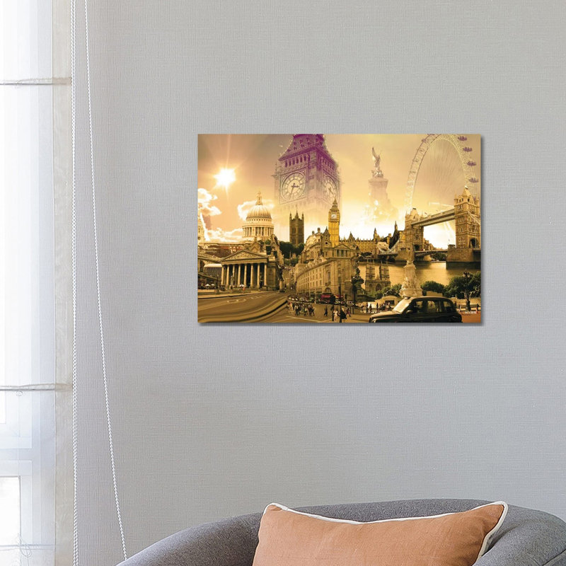 London Highlights by Nyss - Wrapped Canvas Gallery-Wrapped Canvas Giclée, 66.04 cm H x 45.72 cm W x 3.175 cm D