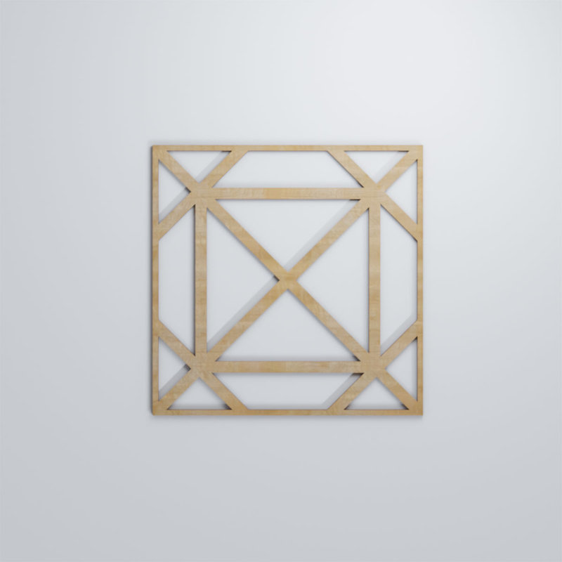 Panneaux muraux décoratifs en bois Buxton, Bouleau, H 7 3/8 po x l 7 3/8 po x P 1/4 po