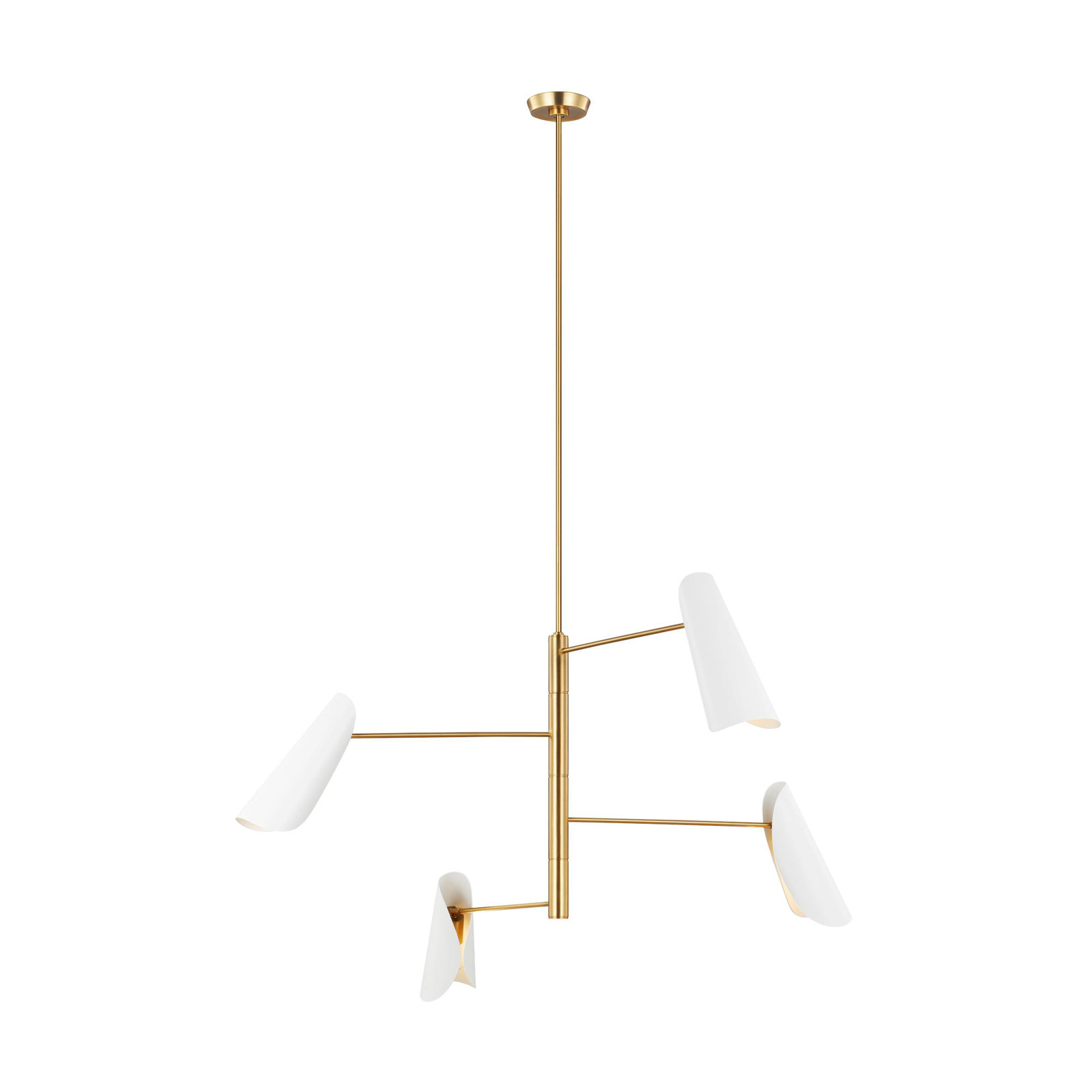 Akrisna 4 - Light Metal Dimmable Chandelier, Matte White/Burnished Brass