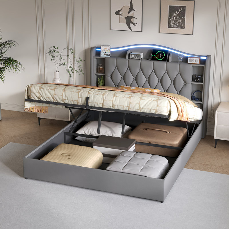 Bed, European Kingsize (160 x 200 cm), Grey