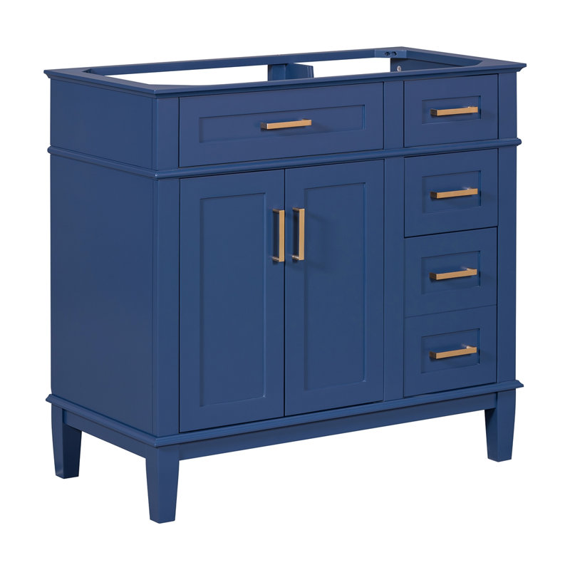 [Cabinet seulement] Meuble-lavabo moderne (lavabo non inclus), Bleu