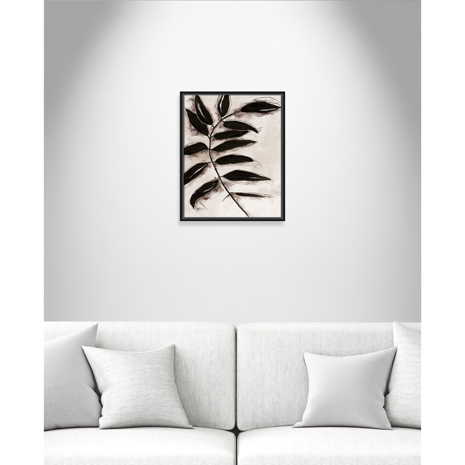 Leaves II by Eva Watts, Black Framed, 21.5" H x 17.5" W x 2" D