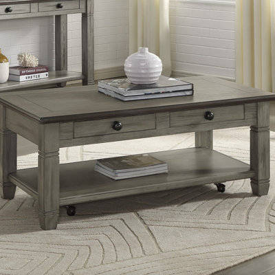 Table basse avec roulettes et 2 tiroirs