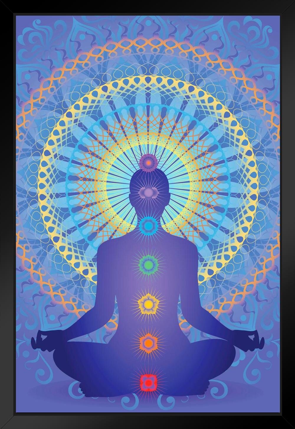 Yoga mandala lotus position chakra meditation Buddha OM Sticker