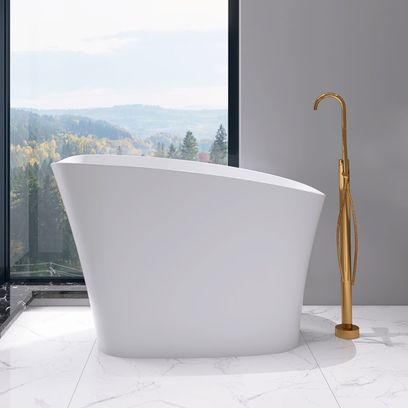 Baignoire profonde autoportante à surface solide de 51 pouces avec siège