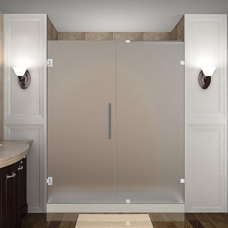 Cabine de douche carrée à charnière 37 po x 72 po Avalux GS, Chrome
