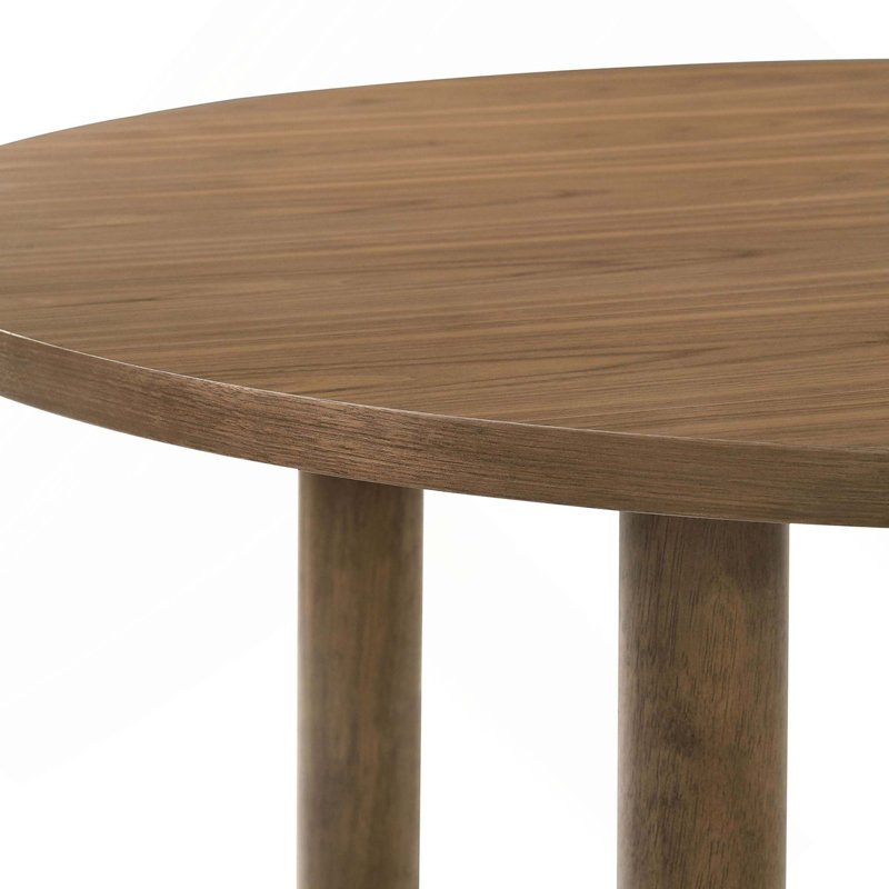 Ensemble de table de salle à manger 5 pièces, table ronde en bois avec pieds croisés et 4 chaises