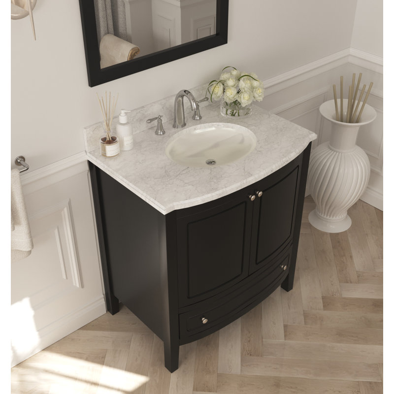 Ensemble de meuble-lavabo simple 32 po Augustin, Espresso, Blanc; gris
