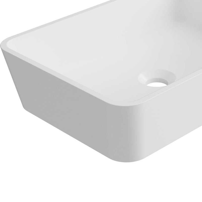 Lotus 16" x 11" Ceramic Rectangle Vessel Sink, Matte White, Matte White