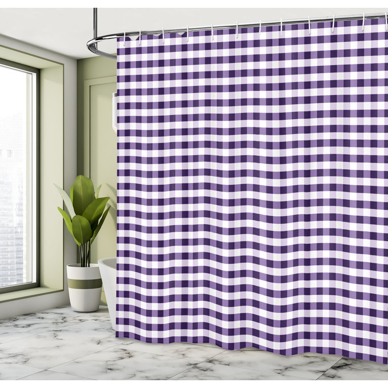Ensemble de rideau de douche + crochets, H 84 po x l 69 po, Indigo blanc