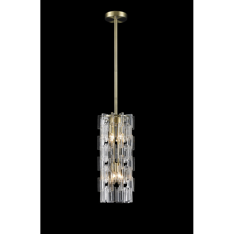 Modern 4 Light Acrylic Cylinder Pendant