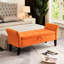 Banc de rangement en velours orange 51,5 po - Polyvalent et élégant pour tout espace de lit avec un design classique-770363680