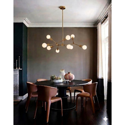 9-Light Antique Gold Branch Frame Chandelier