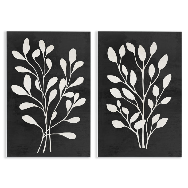 Ensemble de 2 plaques murales Leaf Whispers Botanicals, design par Andrea Haase, H 15 po x l 20 po