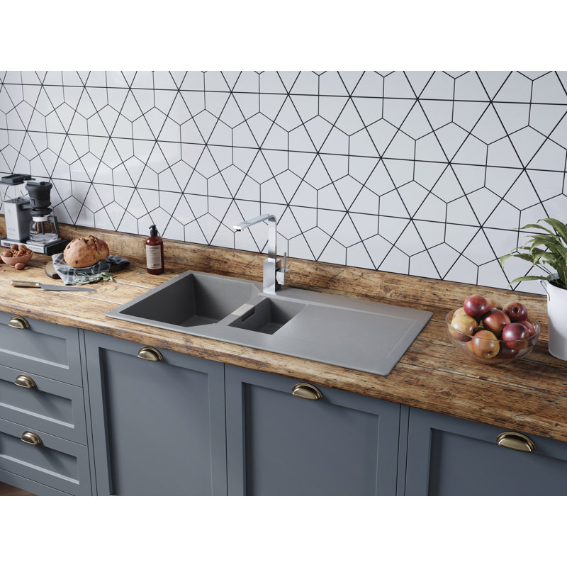Mayon 1.5 Bowl Inset Kitchen Sink, Dove Grey