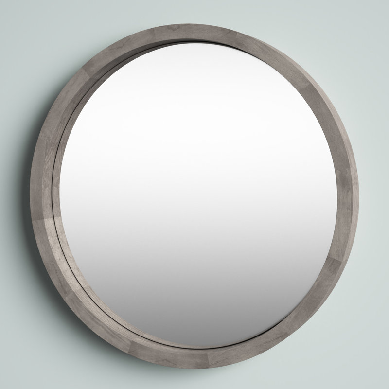 Loftis Solid Wood Mirror, 22" x 22", Gray