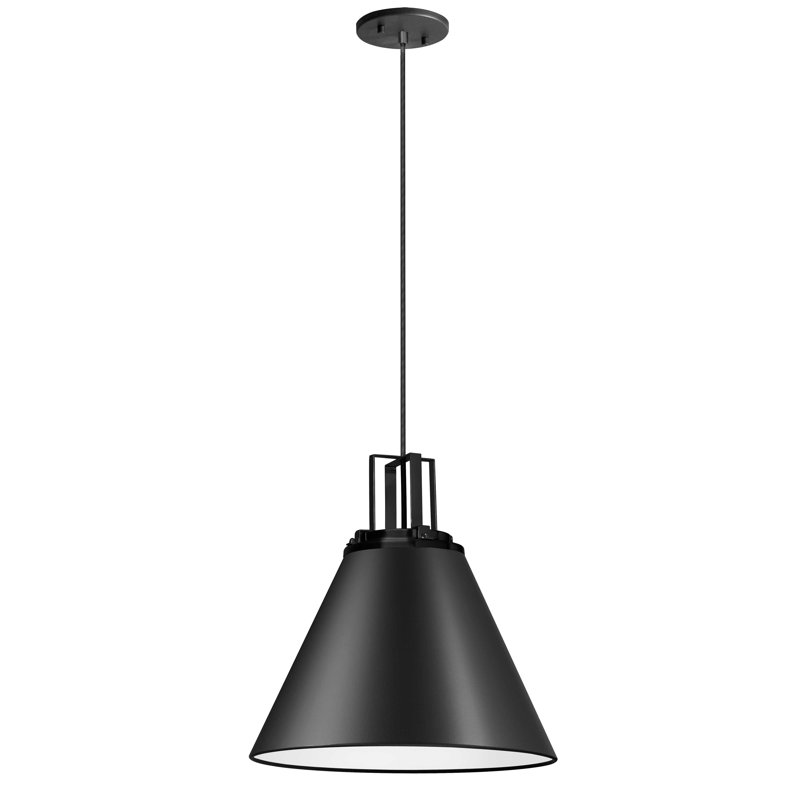 Luminaire suspendu incandescent 1 lumière Sonus, Noir mat