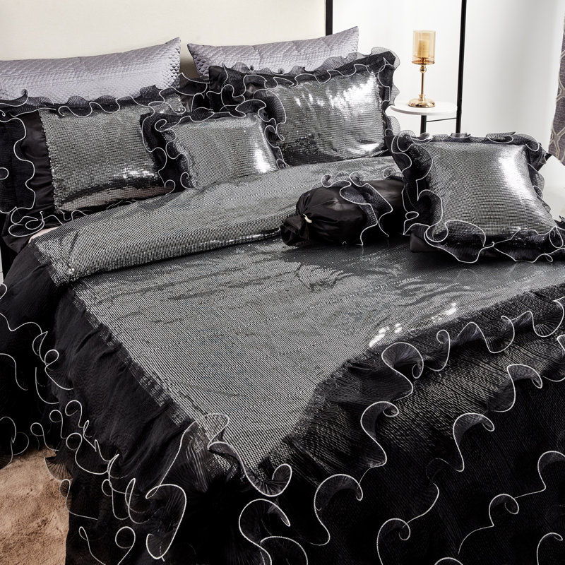 Ensemble d'édredon réversible 6 pièces Luxurious, Grand
