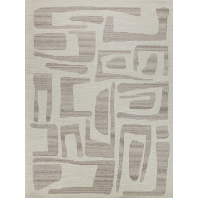 Exquisite Rugs Carmel Handmade Hand-Tufted New Zealand Wool On Canvas Ivory/Beige Area Rug