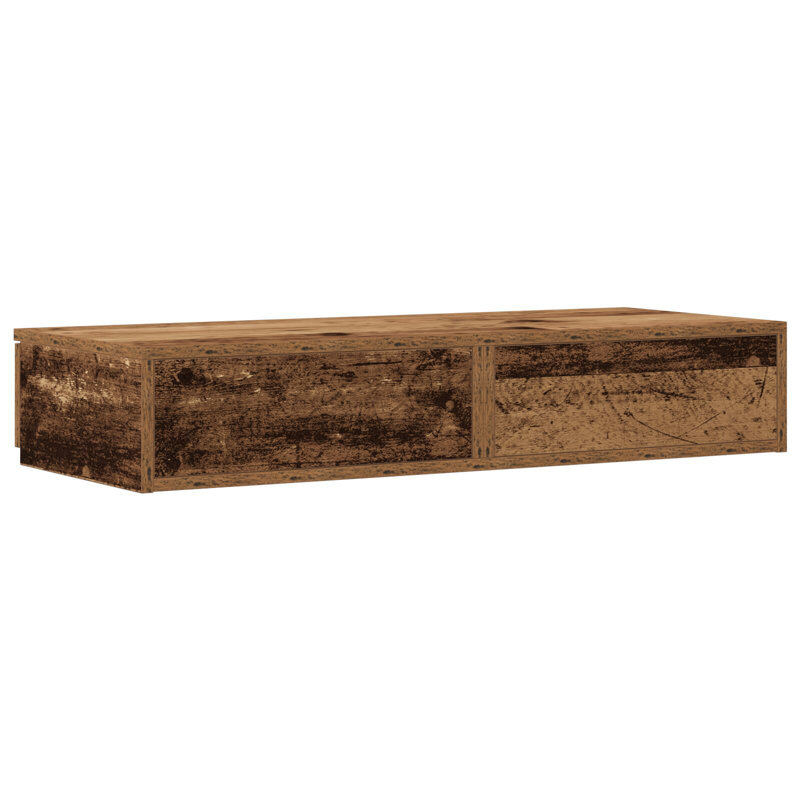 Bed Drawers - Made From Engineered Wood, 16.5 H x 100 L x 36.5 W cm, Old Wood