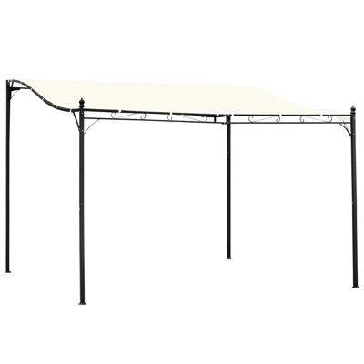 Pergola en acier 10 pi x 13 pi. - Auvent pour patio. Blanc crème, trous de drainage, abri de jardin 10 x 13 Structure, auvent de patio. Abat-jour de terrasse inclus