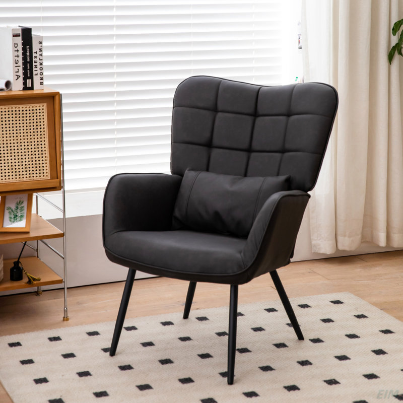 Bonded Leather Armchair, Gray