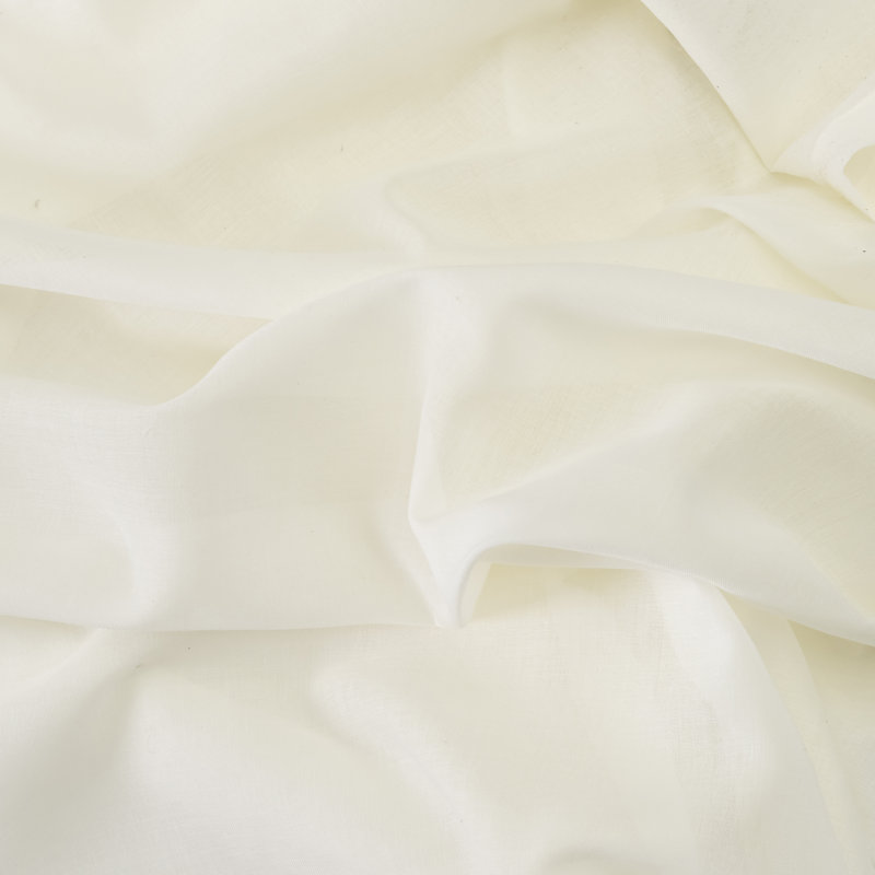 Cotton Blend Semi Sheer Curtain Pair, Natural