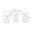 Éclairage pour salle de bain 3 lumières 21,5 po en nickel brossé avec abat-jour en verre bullé transparent-1518621966-1518621967