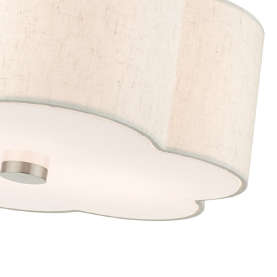 Copper Linen Blend Semi Flush Mount