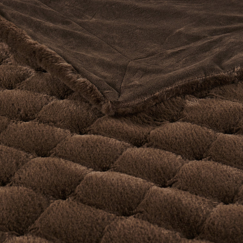Rabbit Faux Fur Throw Blanket, Carafe