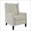 Fauteuils inclinables pour le salon, fauteuil inclinable à oreilles avec table d'appoint pliable, ports USB | Polyester beige | Cadre en bois massif-8113096