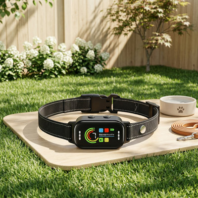 Bark Collar, paquet de 2, pour chiens de 8 à 120 lb, détection automatique des aboiements avec 7 niveaux de sensibilité et 5 modes de sécurité, système de dressage sans cruauté, grand moyen, petit