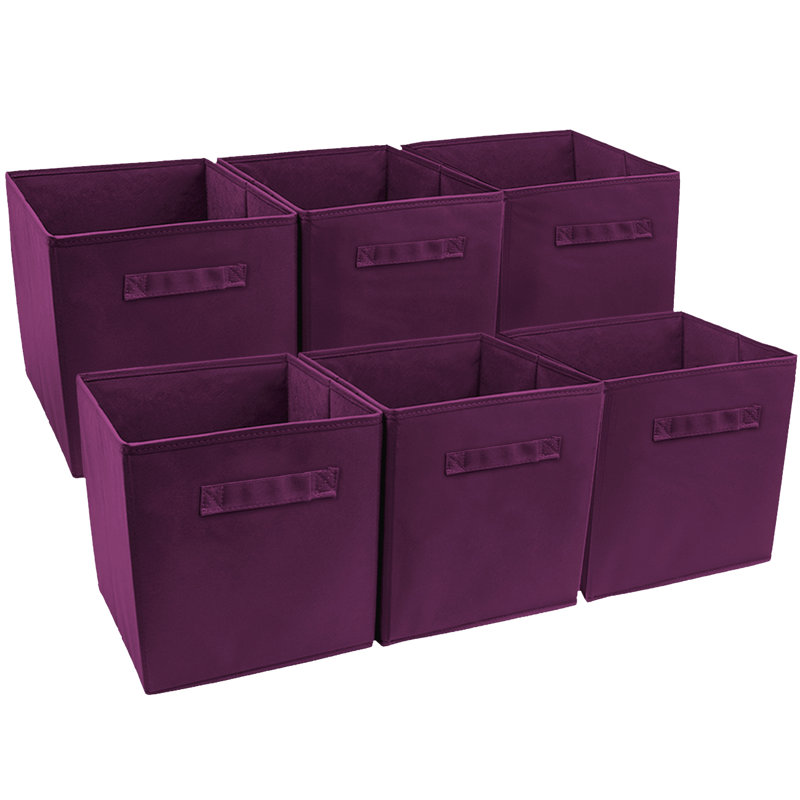 Cube de rangement en tissu pliable, Mauve