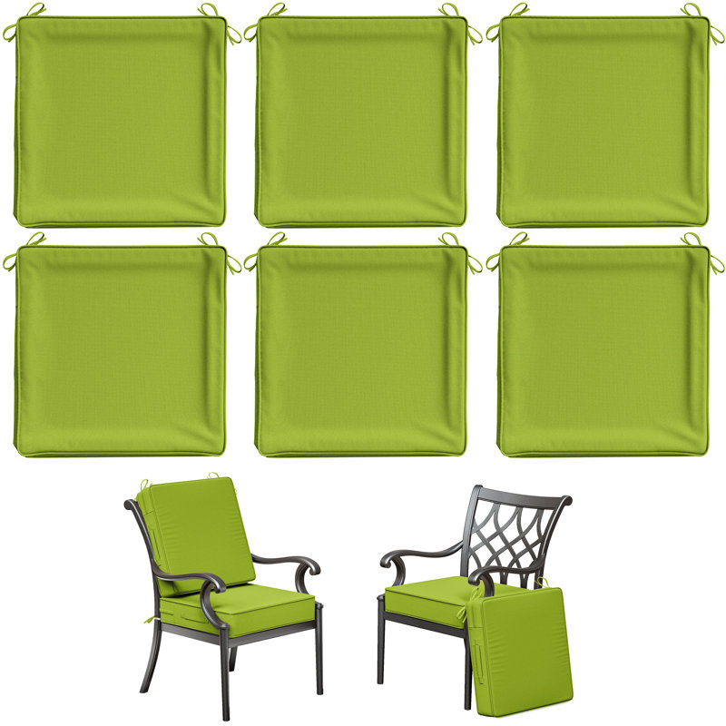 Outdoor Chair Cushion Covers, 5 Sizes Available, Covers Only, Grass Green, 19" W x 19" D