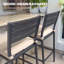 Ensemble de bar de patio en métal pour 2 personnes avec coussin amovible, 140 cm (L) x 40 cm (P)-1778634833-1778634844