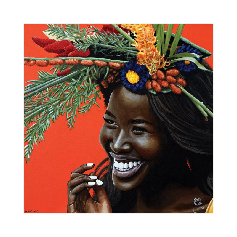 Nature Child 1 Piece Painting on Canvas, 45.72cm H x 45.72cm W x 1.91cm D, Wrapped Canvas