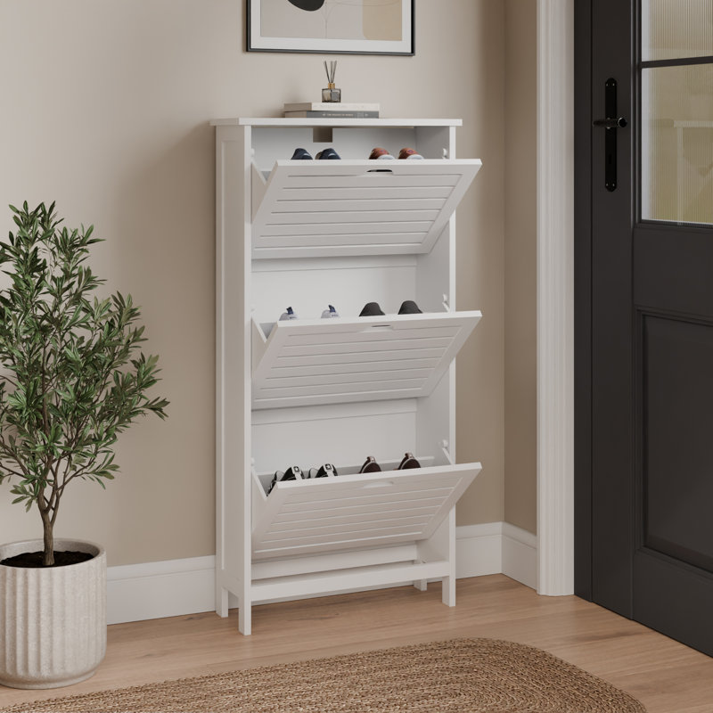 Sheringham 6 Pair Flip Down Shoe Storage, White