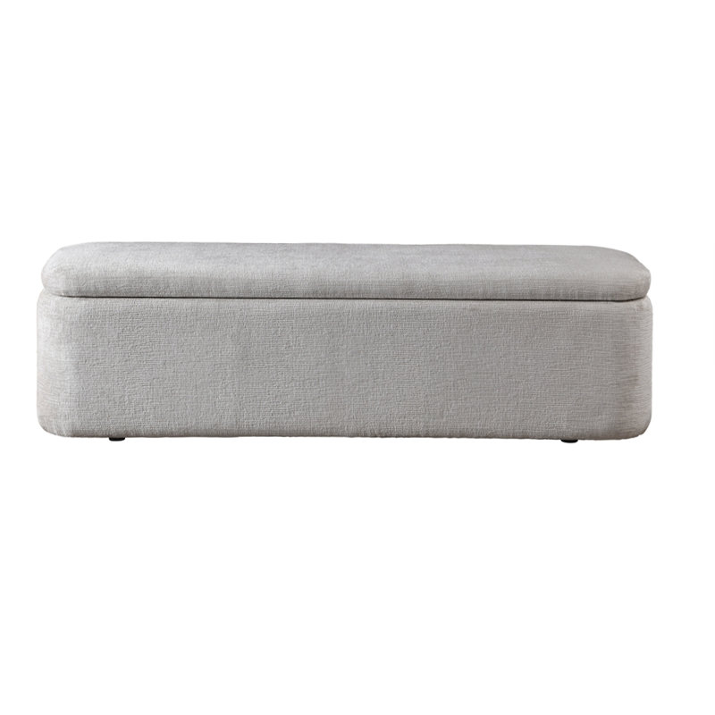 Orane Gray Linen Bench w/Storage