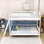 Lit superposé simple en bois avec tablettes, échelle réversible et garde-corps-1912281790