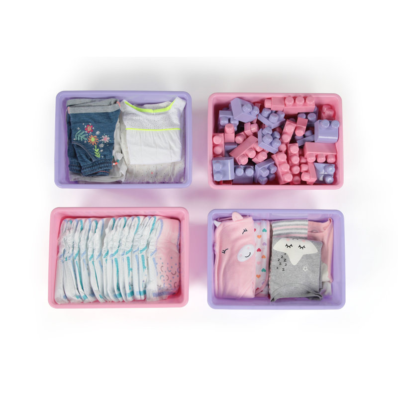 Ensemble de bacs de remplacement en plastique, Simple, Rose / mauve