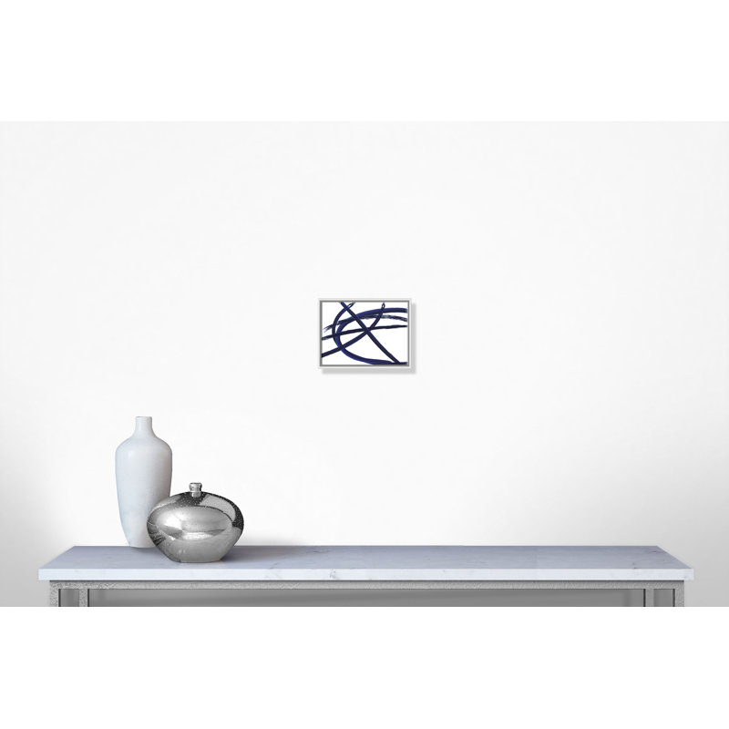 Brush In Motion " Brush In Motion - Indigo III ", White, 12" H x 16" W x 2" D