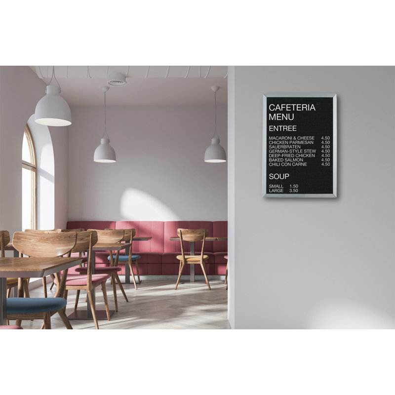 AARCO No Felt Letter Board, Aluminium, 48" H x 36" W
