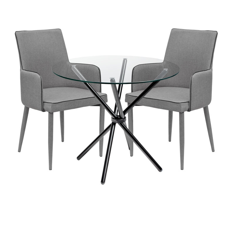 4 - Person Dining Set, Grey, Black
