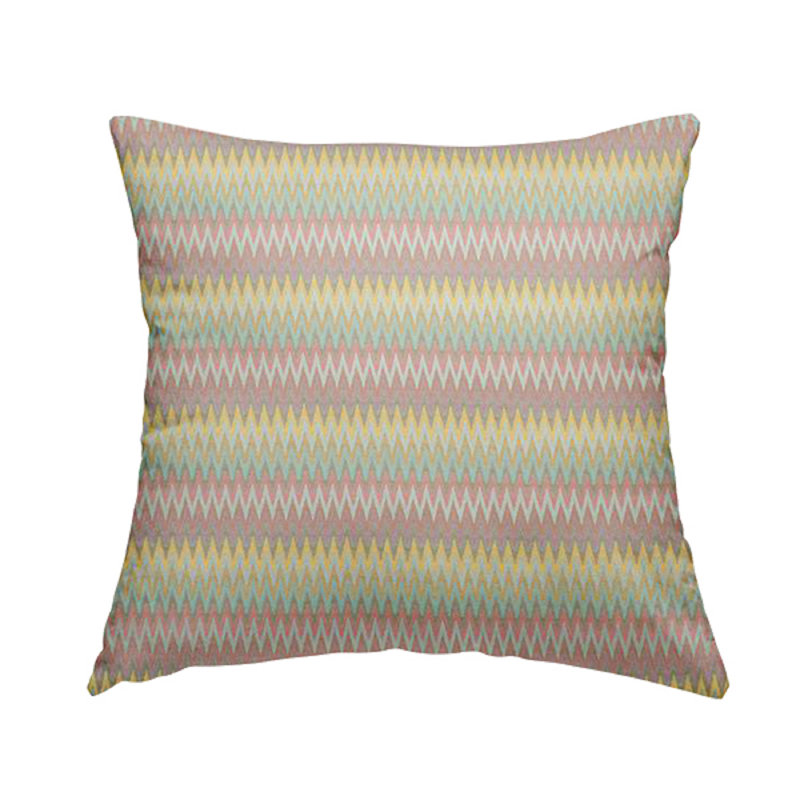 Ervey Chevron Rectangular Cushion, Pink/Teal/Yellow