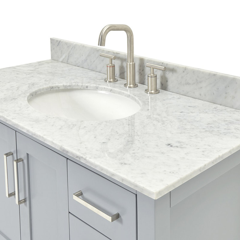 Magnolia Bath Vanity Rectangular Basin S061SCW2R, Oval, Gray, 43"