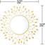 Grand miroir 32 po x 32 po pour le décor du salon, miroir mural rond avec feuilles en métal, miroir décoratif biseauté pour l'entrée, la salle à manger, la chambre à coucher-1103347502