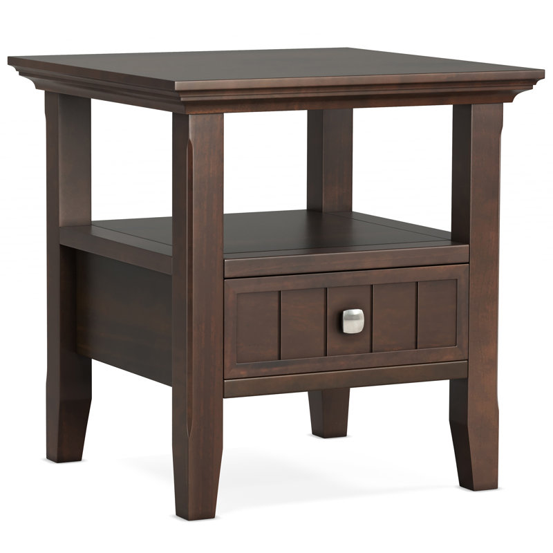 Table d'appoint Acadian, H 20 po x l 19 po x P 19 po, Brun