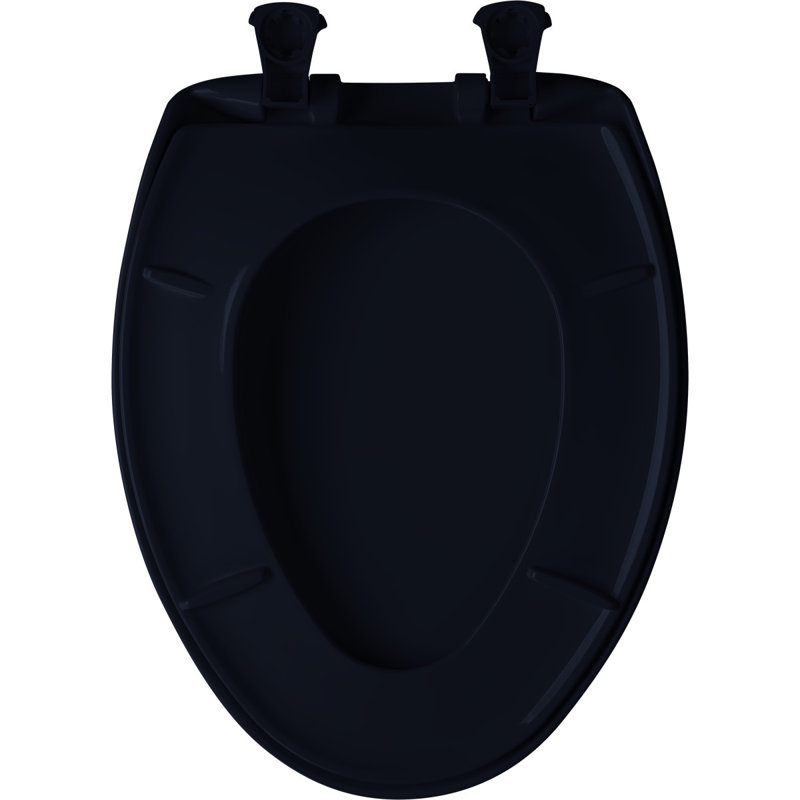 Siège de toilette allongé en plastique Lift-Off, Bleu marine