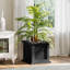 Boîte à fleurs en faux rotin 14,65 po Pure Garden, noir-1007708058
